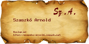 Szaszkó Arnold névjegykártya