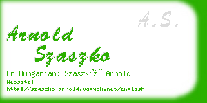 arnold szaszko business card